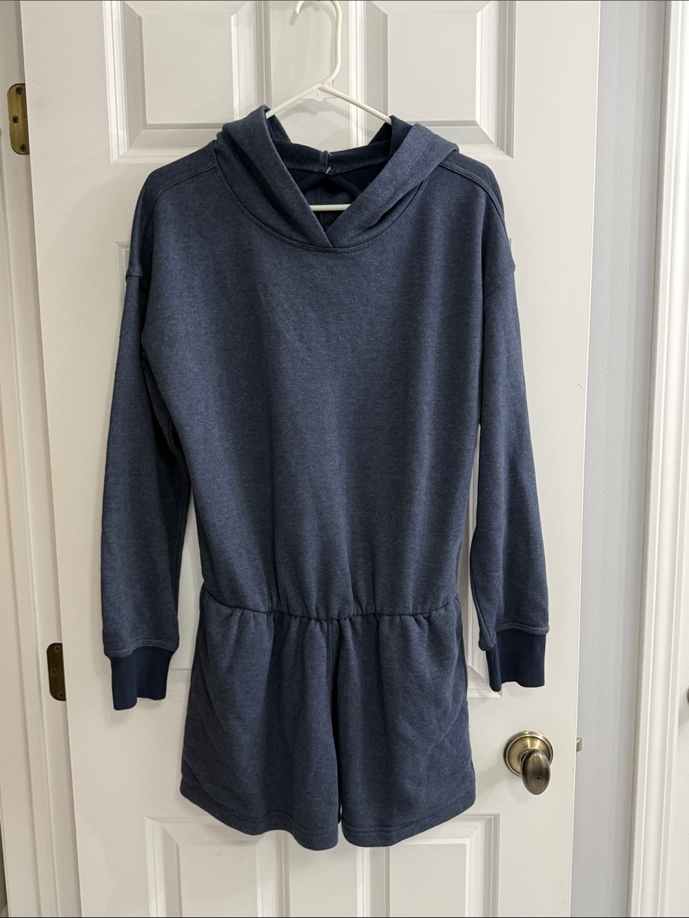 Free People Navy Blue Hooded Romper NWOT